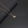 Elegant Stainless Steel Crystal Moissanite Butterfly Pendant Necklaces for Women II5430-3
