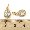 Brass Micro Pave Clear Cubic Zirconia Charms KK-G490-20G-3