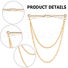 Gorgecraft 2Pcs 2 Colors Brass Hanging Chains Collar Pins Tie Clips AJEW-GF0007-55-6