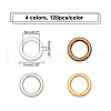 CHGCRAFT 480Pcs 4 Colors Alloy Round Rings FIND-CA0001-98-2