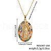 Retro Brass Pave Cubic Zirconia Virgin Mary Religion Pendant Necklaces IB9425-4-2