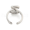 Brass Letter Open Cuff Rings for Women RJEW-G313-01Z-P-3