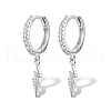 S925 Sterling Silver Cubic Zirconia Lightning Hoop Earrings OB5526-20-1