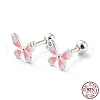 Butterfly 925 Sterling Silver Stud Earrings for Girl Women EJEW-I259-05S-4