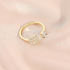 Fashionable Brass Cubic Zirconia Cuff Rings FS-WG4936F-17-1