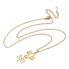 304 Stainless Steel Hollow Cut Yoga Om Lotus Flower Pendant Necklaces NJEW-Z073-02G-02-4