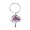 Natural Amethyst Chip & Alloy Tree of Life Pendant Keychain KEYC-JKC00648-06-4