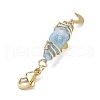 Wire Wrapped Nuggets Electroplated Natural Quartz Crystal Pendant Decorations HJEW-JM03127-04-4