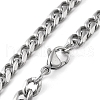 304 Stainless Steel Cuban Link Chain Necklace for Men Women NJEW-C013-03P-2