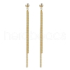 Brass Tassel Chain Drop Earrings  for Women EJEW-JE05744-01-1
