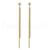 Brass Tassel Chain Drop Earrings  for Women EJEW-JE05744-01-1