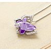 Butterfly Brass Pave Glass Birth Stone Pendant Necklaces FS-WG3BB0A-14-1