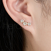 Cubic Zirconia Flower Stud Earrings HO3572-6-2