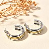 304 Stainless Steel Two Tone Stud Earrings EJEW-F355-05GP-06-4