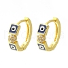 Brass Clear Cubic Zirconia Hoop Earrings EJEW-M047-07G-4