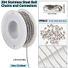 SUNNYCLUE 10M 304 Stainless Steel Ball Chains CHS-SC0001-04A-2