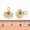 Brass Micro Pave Cubic Zirconia Charms KK-N257-23G-3