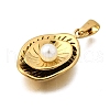 Plastic Pearl Pendants STAS-Q360-06B-G-2