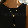 Stainless Steel Geometric Portrait Tassel Cross Punk Retro Lady Rosary Bead Necklaces HN1728-2-2