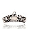 Curved Tube Antique Silver Plated Alloy Cat Eye Tube Bails ENAM-J492-04AS-1