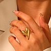 304 Stainless Steel Adjustable Cuff Rings for Women RJEW-Z099-01G-02-1