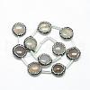 Natural Grey Agate Rhinestone Beads G-Q487-02-2