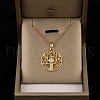 Owl Tree of Life Brass Micro Pave Clear Cubic Zirconia Pendant Necklaces for Women FS-WG4E6A1-01-3