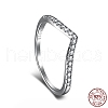 Rhodium Plated 925 Sterling Silver Micro Pave Cubic Zirconia Finger Ring for Women RJEW-F150-15B-01P-3