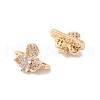 Brass Micro Pave Cubic Zirconia Slide Charms KK-B100-059G-3