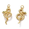 Brass Micro Pave Clear Cubic Zirconia Pendants X-KK-B028-08G-2