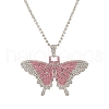 Butterfly Rhinestone Pendant Necklaces PW23032701025-1