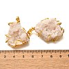 Electroplated Natural Druzy Agate Pendants G-K338-45G-04-3