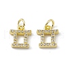 Real 18K Gold Plated Brass Micro Pave Clear Cubic Zirconia Charms KK-E068-VB411-3-2