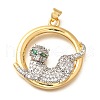 Brass Micro Pave Cubic Zirconia Pendants KK-B128-02G-1