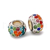 Handmade Polymer Clay Rhinestone European Beads KK-F894-10P-1