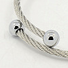 Tarnish Resistant Trendy Men's 304 Stainless Steel Torque Bangles BJEW-L069-01-2