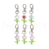 Flower Transparent Acrylic & Glass Pendant Decorations HJEW-JM03275-01-2