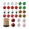 Craftdady 9 Styles Painted Christmas Natural Wood Beads WOOD-CD0001-35-2