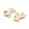 Light Gold Plated Alloy Enamel Pendants ENAM-M219-08KCG-04-2