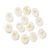 13Pcs Natural Quartz Crystal Rune Stone G-C095-02B-1