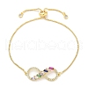 Brass Micro Pave Cubic Zirconia Silder Bracelets BJEW-S158-19G-4