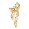 Rack Plating Brass Micro Pave Clear Cubic Zirconia Pendants KK-C047-06G-1