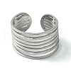 304 Stainless Steel Open Cuff Ring RJEW-L110-041P-2