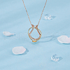 FIBLOOM 1Pcs Stainless Steel Teardrop Pendant Necklace NJEW-FI0001-59C-5