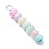 Macaron Color Dyed Natural Freshwater Shell Rondelle Beaded Pendants PALLOY-JF03706-02-4