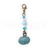 Ocean Theme Alloy Charm & Glass Beads Pendant Decorations HJEW-JM03158-03-2