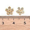 Rack Plating Flower Brass Micro Pave Clear Cubic Zirconia Bead Caps KK-H449-65G-04-NR-3