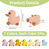 DICOSMETIC 14Pcs 7 Colors Silicone Focal Beads SIL-DC0001-62-2