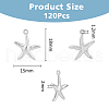 DICOSMETIC 120Pcs 316 Surgical Stainless Steel Pendants STAS-DC0016-12-2