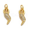 Brass Micro Pave Cubic Zirconia Pendants ZIRC-O039-23G-1